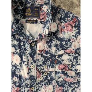 Rugby University  Mens Shirt Hawaii Floral Button Down Long‎ Sleeve Sz-M